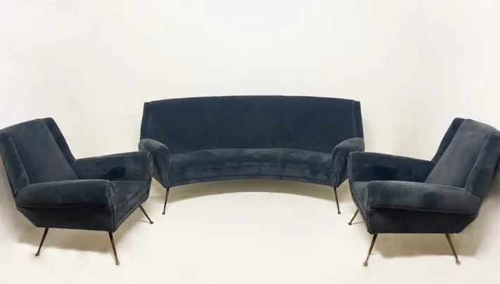 Pamono Vintage Sofa & Armchairs attributed to Gigi Radice, Set of 3 New