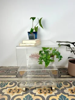 Pamono Vintage Space Age Acrylic Record Cart, 1960s Outlet