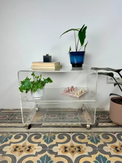 Pamono Vintage Space Age Acrylic Record Cart, 1960s Outlet