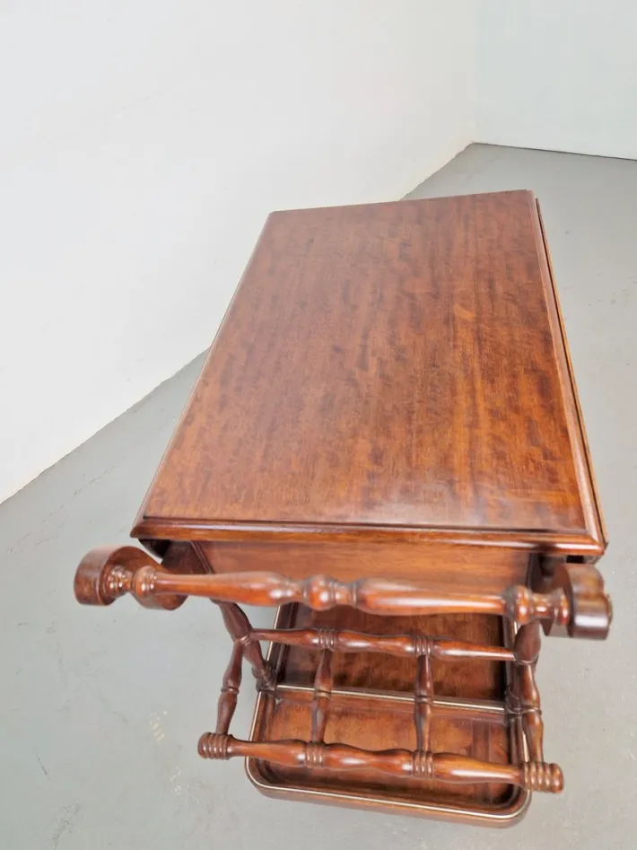 Pamono Vintage Spindle Bar Cart in Wood, France, 1970s Hot