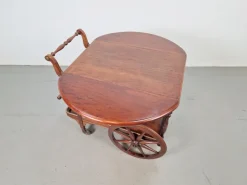 Pamono Vintage Spindle Bar Cart in Wood, France, 1970s Hot