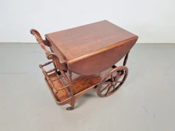 Pamono Vintage Spindle Bar Cart in Wood, France, 1970s Hot