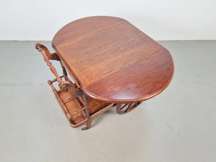 Pamono Vintage Spindle Bar Cart in Wood, France, 1970s Hot