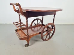 Pamono Vintage Spindle Bar Cart in Wood, France, 1970s Hot