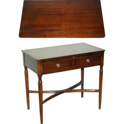 Pamono Vintage Strongbow Game Writing Desk with Pull Out Tray with Leather Inlay Outlet