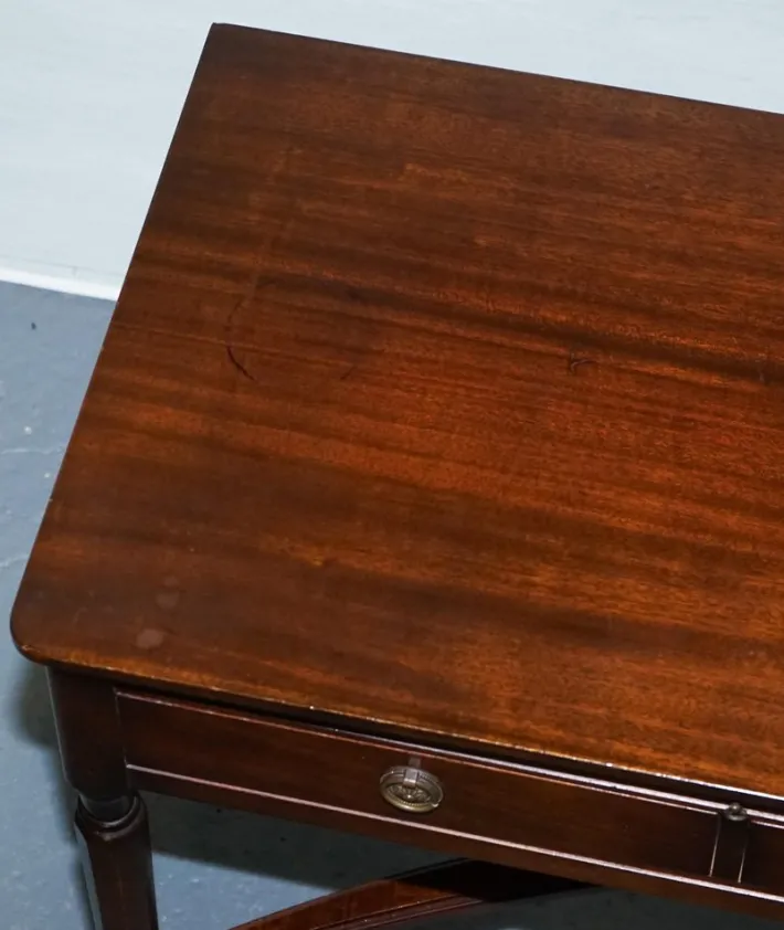 Pamono Vintage Strongbow Game Writing Desk with Pull Out Tray with Leather Inlay Outlet