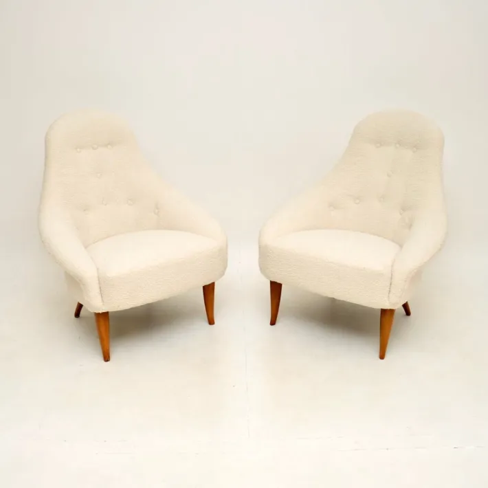 Pamono Vintage Swedish Armchairs attributed to Kerstin Horlin Holmquist for Nordiska Kompaniet, 1960s, Set of 2 Outlet