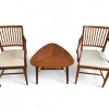 Pamono Vintage Swedish Chairs and Triangular Coffee Table by Carl Malmsten for Bodafors, 1950s, Set of 3 Outlet