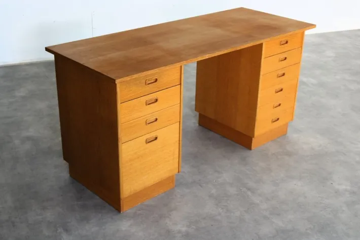 Pamono Vintage Swedish Oak Desk, 1960s Discount