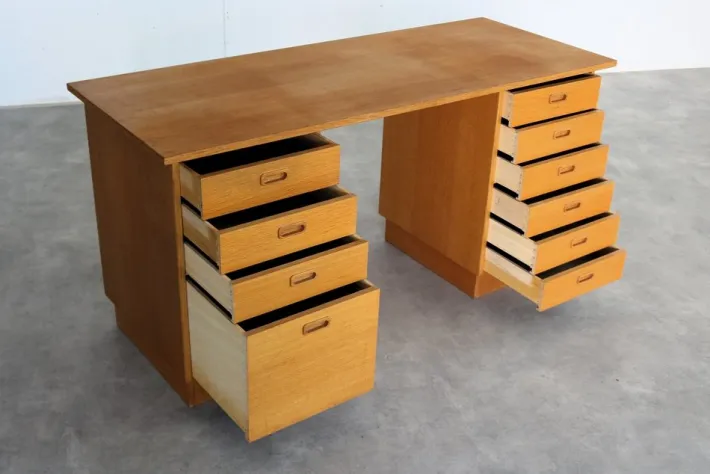 Pamono Vintage Swedish Oak Desk, 1960s Discount