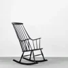 Pamono Vintage Swedish Wooden Black Grandessa Rocking Chair by Lena Larsson for Nesto, 1960s Clearance