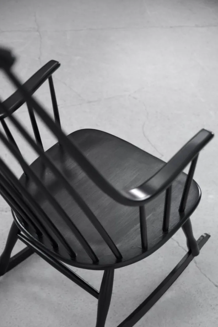 Pamono Vintage Swedish Wooden Black Grandessa Rocking Chair by Lena Larsson for Nesto, 1960s Clearance