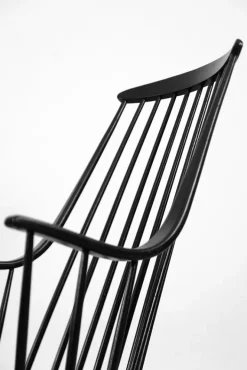 Pamono Vintage Swedish Wooden Black Grandessa Rocking Chair by Lena Larsson for Nesto, 1960s Clearance