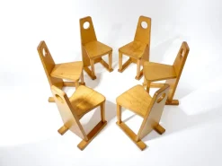 Pamono Vintage Swiss Children's Chairs from Horgenglarus, 1967, Set of 6 New
