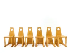 Pamono Vintage Swiss Children's Chairs from Horgenglarus, 1967, Set of 6 New