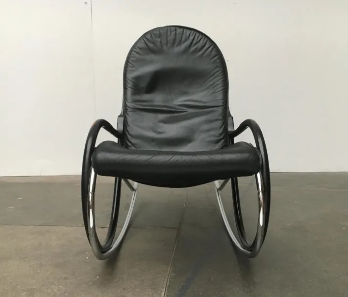 Pamono Vintage Swiss Nonna Rocking Chair by Paul Tuttle for Strässle