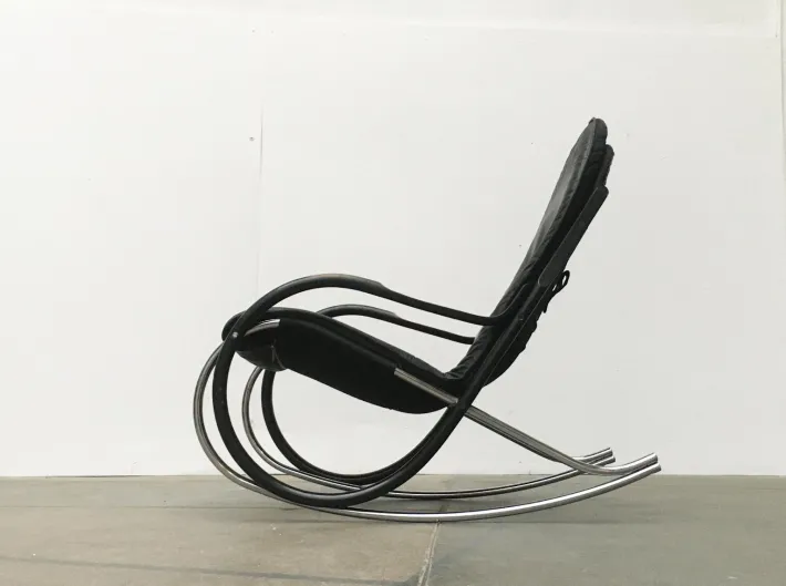 Pamono Vintage Swiss Nonna Rocking Chair by Paul Tuttle for Strässle