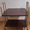 Pamono Vintage Tea Trolley with Metal Frame with Wheels and Formica Floors with Mahogany Veneer on the Back, 1970s Online