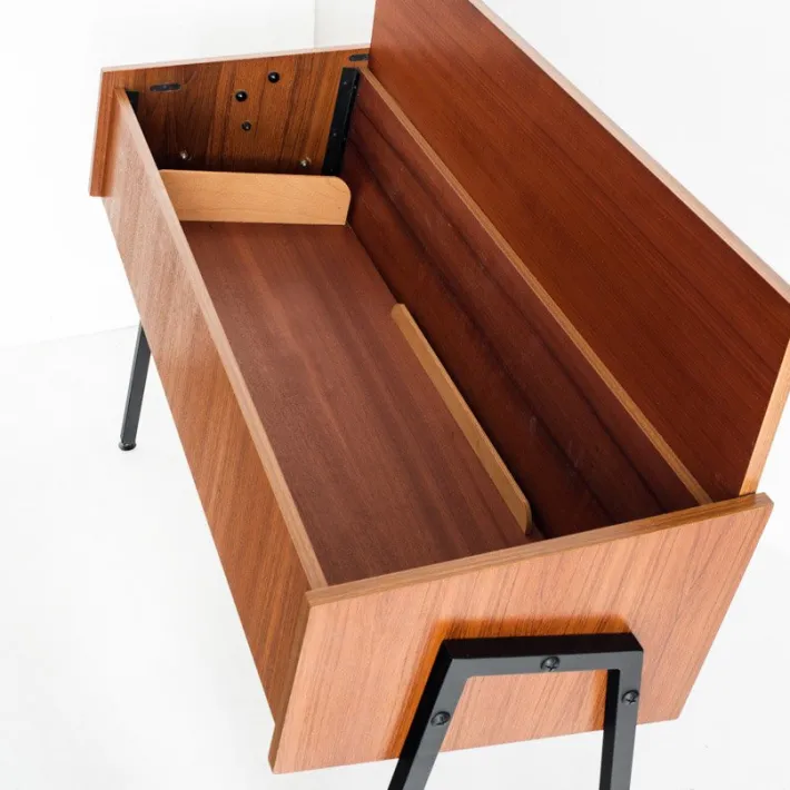 Pamono Vintage Teak and Lacquered Iron Console Table, 1960s Sale