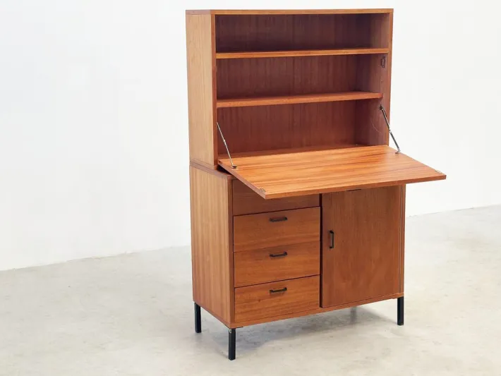 Pamono Vintage Teak Cabinet or Secretaire from Simpla Lux, 1970s Hot