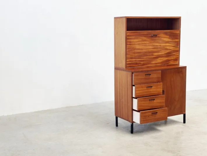 Pamono Vintage Teak Cabinet or Secretaire from Simpla Lux, 1970s Hot