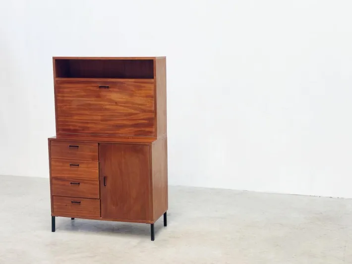 Pamono Vintage Teak Cabinet or Secretaire from Simpla Lux, 1970s Hot