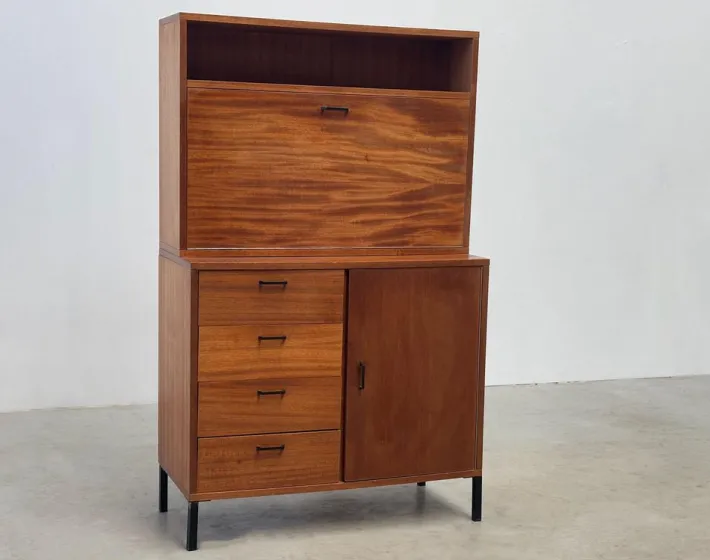 Pamono Vintage Teak Cabinet or Secretaire from Simpla Lux, 1970s Hot