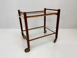 Pamono Vintage Teak Trolley with Glass Tops by Cees Braakman for Pastoe, 1950s Discount