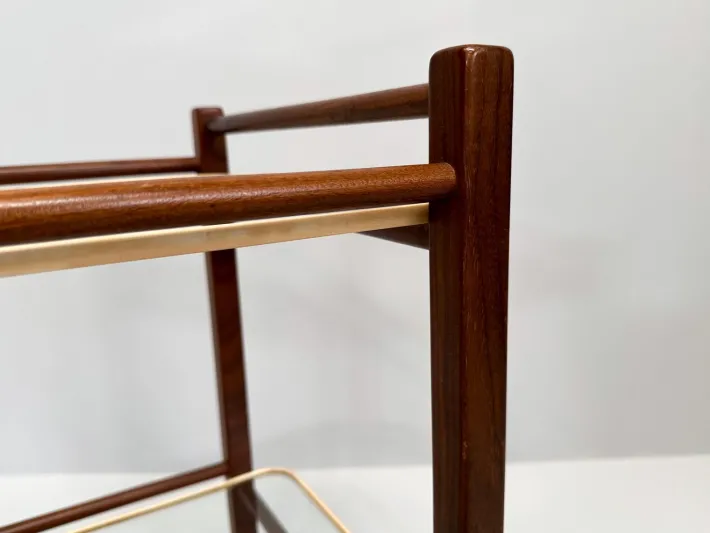 Pamono Vintage Teak Trolley with Glass Tops by Cees Braakman for Pastoe, 1950s Discount