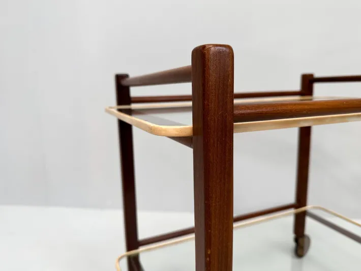 Pamono Vintage Teak Trolley with Glass Tops by Cees Braakman for Pastoe, 1950s Discount