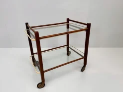 Pamono Vintage Teak Trolley with Glass Tops by Cees Braakman for Pastoe, 1950s Discount