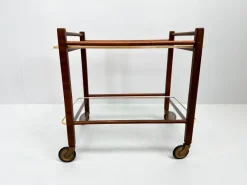 Pamono Vintage Teak Trolley with Glass Tops by Cees Braakman for Pastoe, 1950s Discount