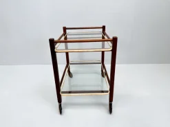 Pamono Vintage Teak Trolley with Glass Tops by Cees Braakman for Pastoe, 1950s Discount