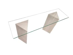 Pamono Vintage Tría Console Table in Italian Travertine and Marble by Joaquín Moll for Meddel, 1999