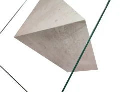 Pamono Vintage Tría Console Table in Italian Travertine and Marble by Joaquín Moll for Meddel, 1999