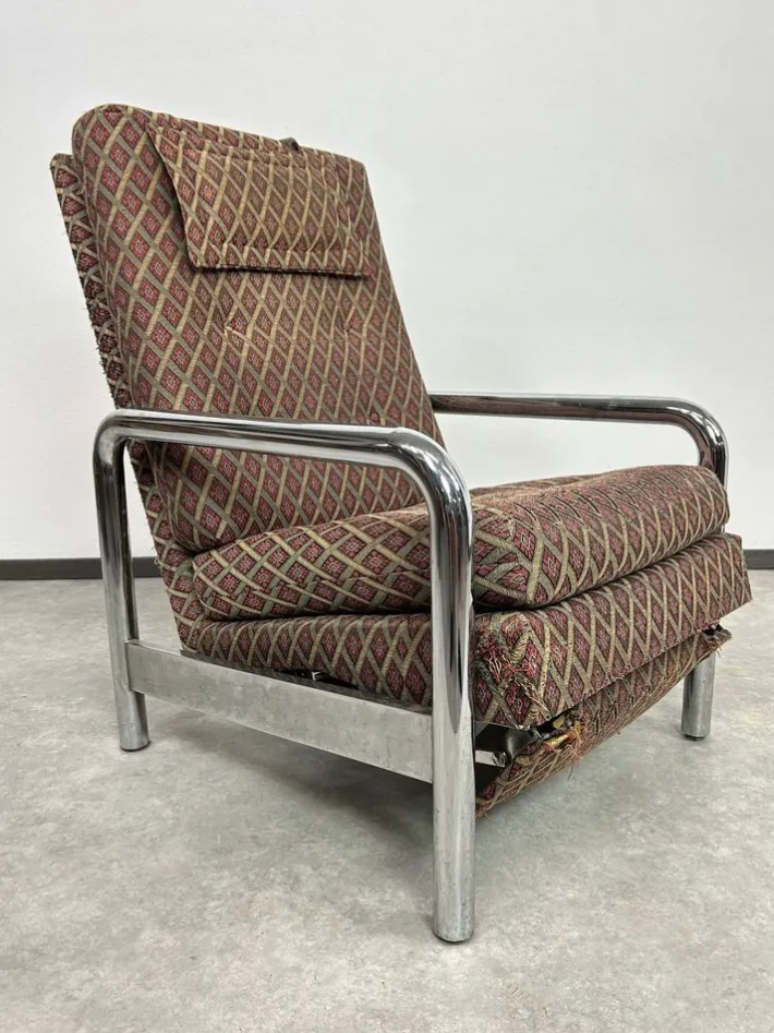Pamono Vintage Tubular Chrome Recliner by Milo Baughman for James Inc., 1970s Sale