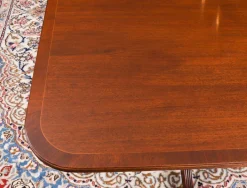 Pamono Vintage Twin Pillar Mahogany Dining Table and Chairs, Set of 13 Outlet