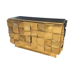 Pamono Vintage Two-Door Brass Sideboard, 1980s Best