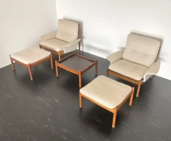Pamono Vintage Venus Living Room Set by Illum Wikkelso for Silkeborg, 1960s, Set of 5 Outlet
