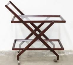 Pamono Vintage Walnut Bar Cart, 1950s Outlet