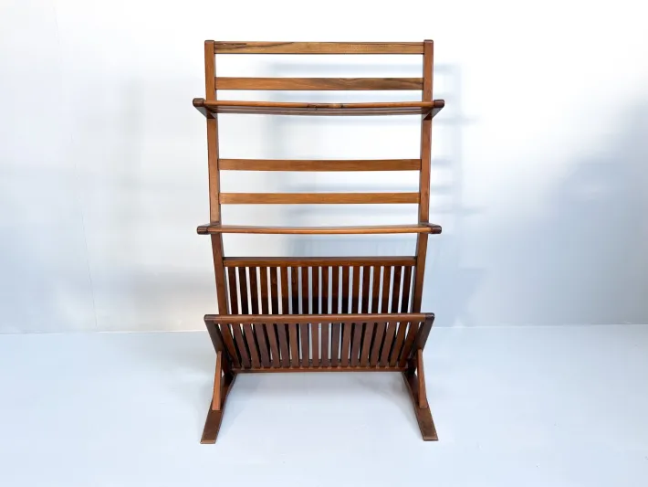 Pamono Vintage Walnut Bookshelf and Magazine Rack, 1960s Online