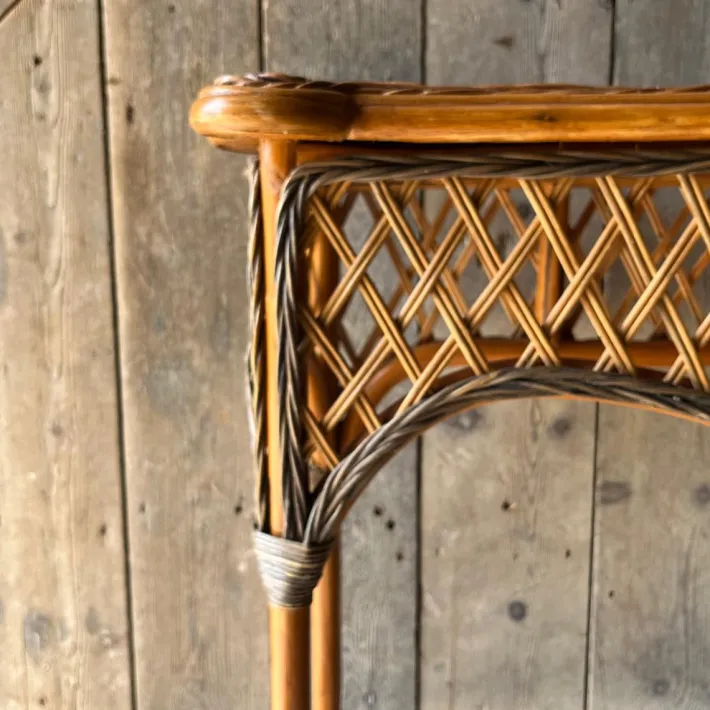 Pamono Vintage Wicker 2 Tier Console Table Sale