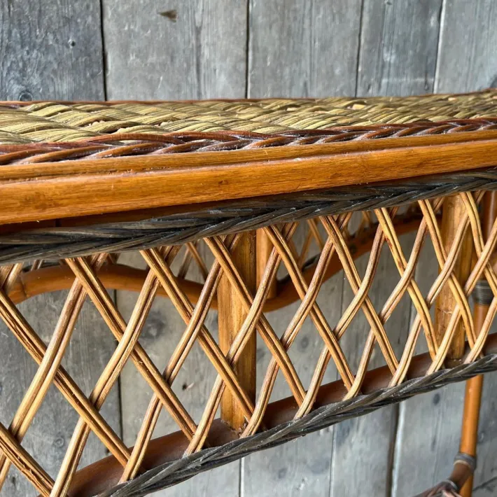 Pamono Vintage Wicker 2 Tier Console Table Sale