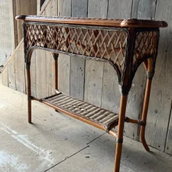 Pamono Vintage Wicker 2 Tier Console Table Sale