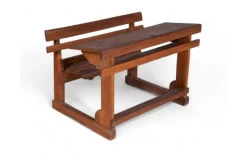 Pamono Vintage Wood School Desk with Double Seat New