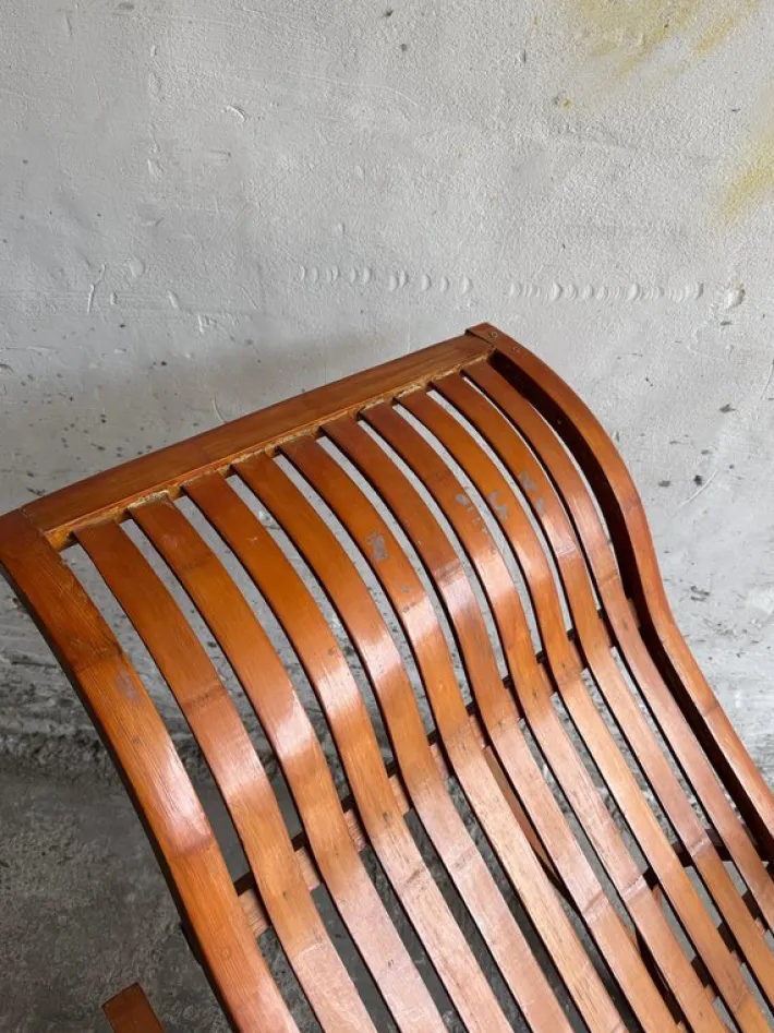 Pamono Vintage Wooden Rocking Chaise Longue with Circular Frame Sale