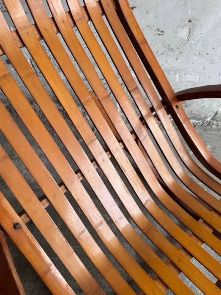 Pamono Vintage Wooden Rocking Chaise Longue with Circular Frame Sale