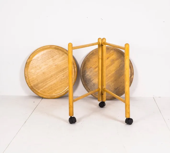 Pamono Vintage Wooden Serving Trolley Hot