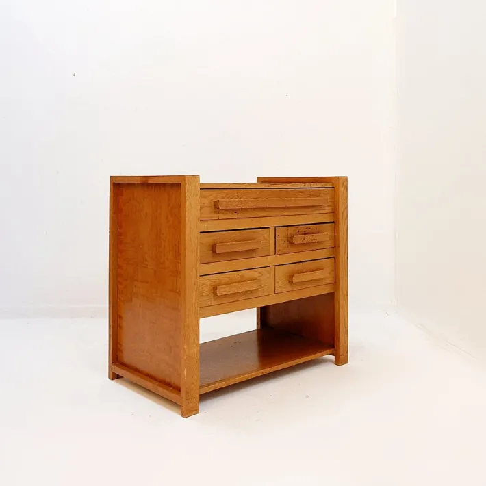 Pamono Vintage Wooden Sewing Cabinet with Double-Sided Drawers, 1960s
