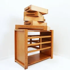 Pamono Vintage Wooden Sewing Cabinet with Double-Sided Drawers, 1960s